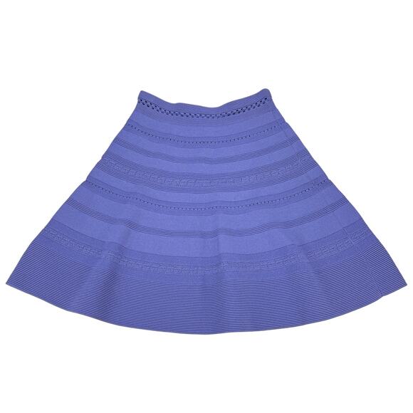 SANDRO Enor Eyelet-Detail A-Line Pointelle Mini Skirt In Purple Blue Size Small - Picture 3 of 8
